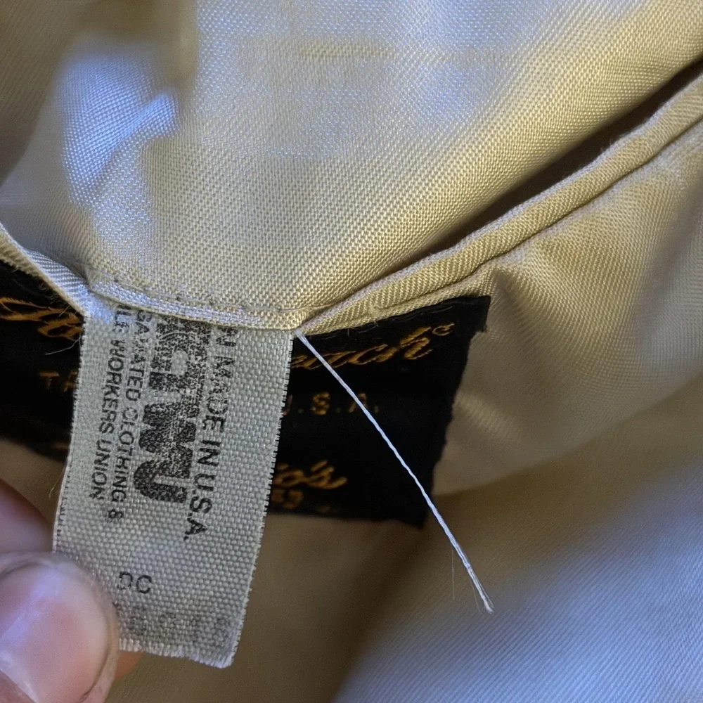 Vintage Palm Beach Blazer Mens Large Beige Wool Gold Button Classic USA 90s